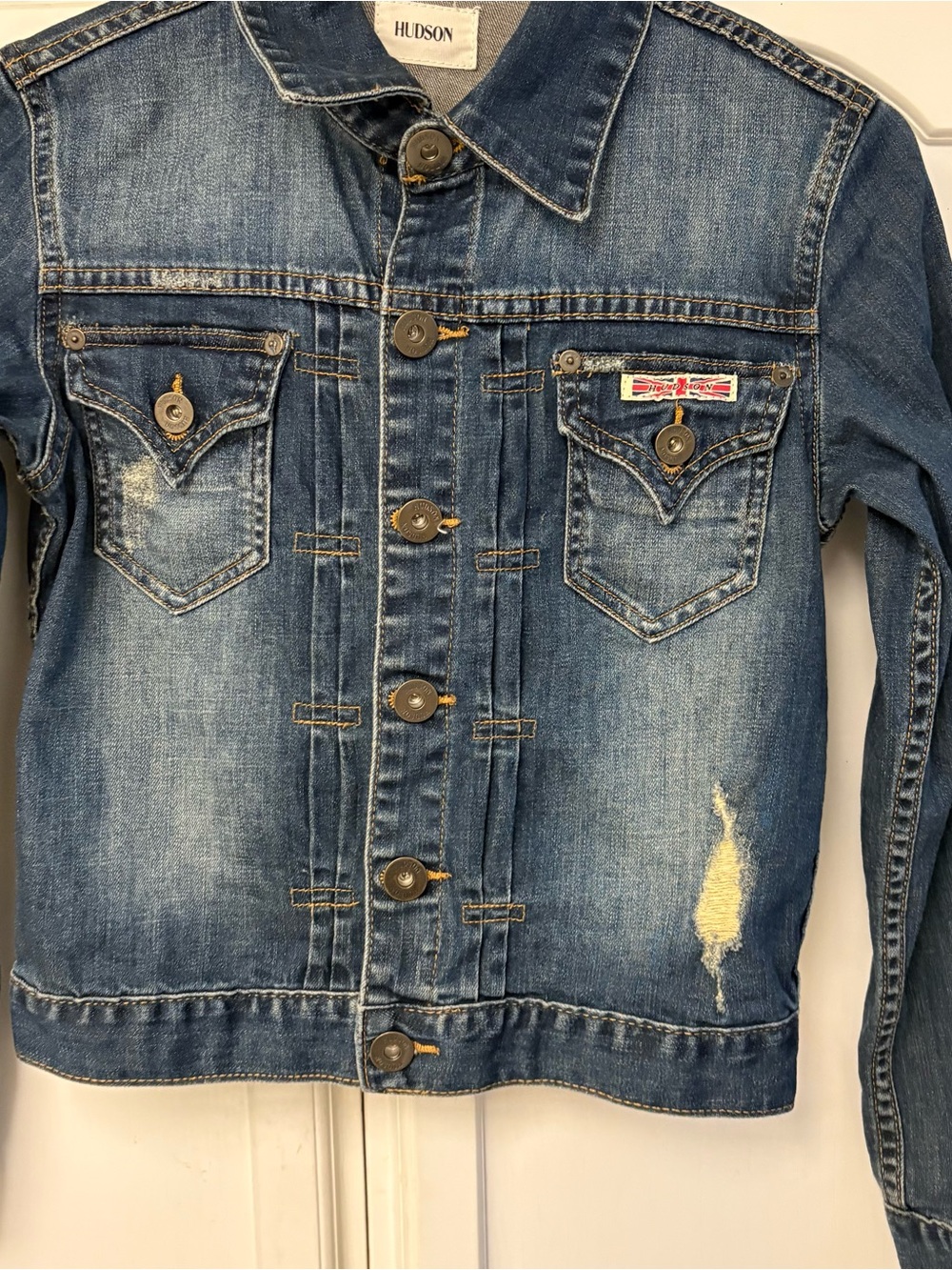 Hudson Jeans Distressed Blue Kids' Denim Jacket